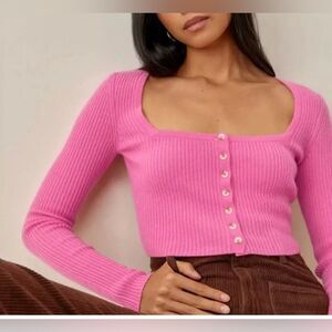 Reformation Idina Cashmere Cropped Cardigan